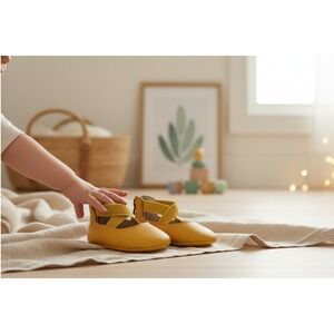 Monkey Feet Yellow Ballet Shoes Size 6-12 Months